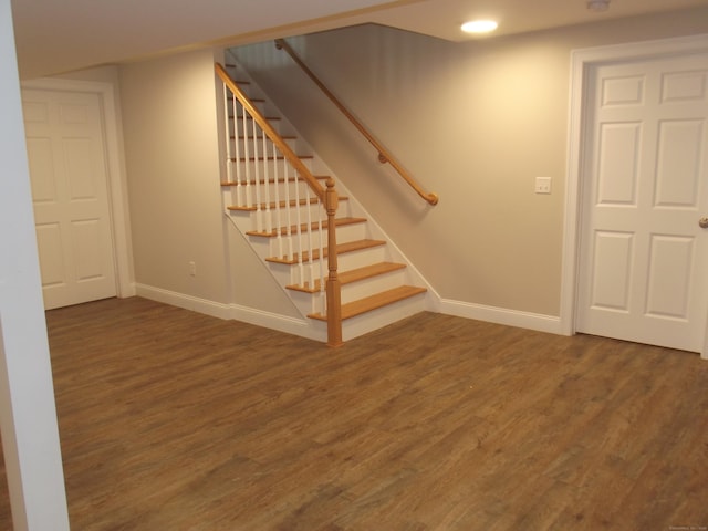 94 Stonehouse Rd Unit 16, Coventry, CT 06238 - stairs featuring wood finished floors, baseboards, and recessed lighting