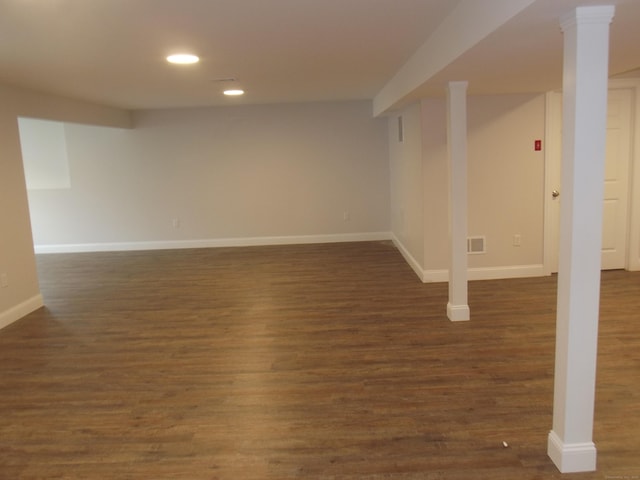 94 Stonehouse Rd Unit 16, Coventry, CT 06238 - finished basement featuring recessed lighting, dark wood finished floors, and baseboards