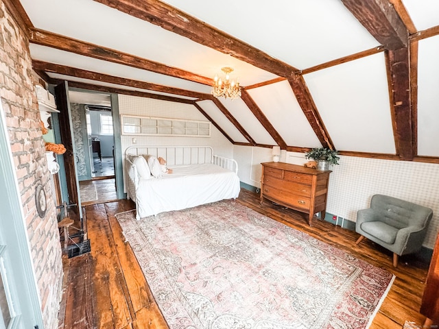 49 Bennett Pond Rd, Canterbury, CT 06331 - bedroom featuring wood-type flooring and a chandelier