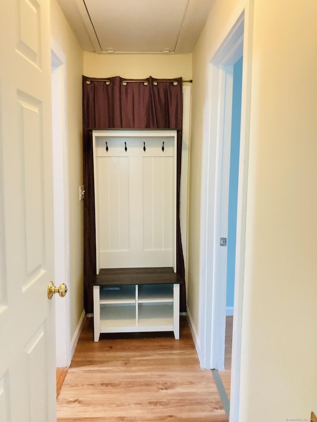 67 S Beechwood Rd, East Lyme, CT 06357 - mudroom with light wood-type flooring and baseboards