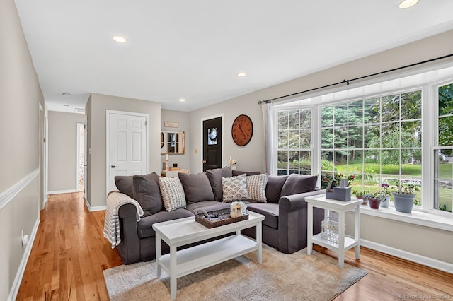 49 Bear Hills Rd, Newtown, CT 06470 - living room with light wood-style flooring and recessed lighting