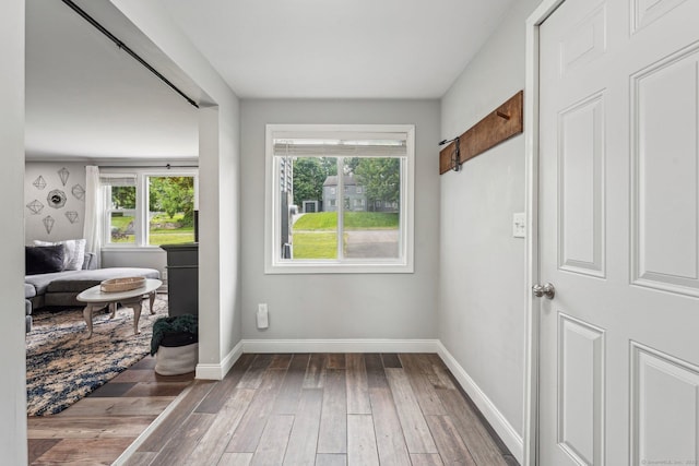 288 Robbins Ave, Newington, CT 06111 - doorway to outside with wood-type flooring and baseboards