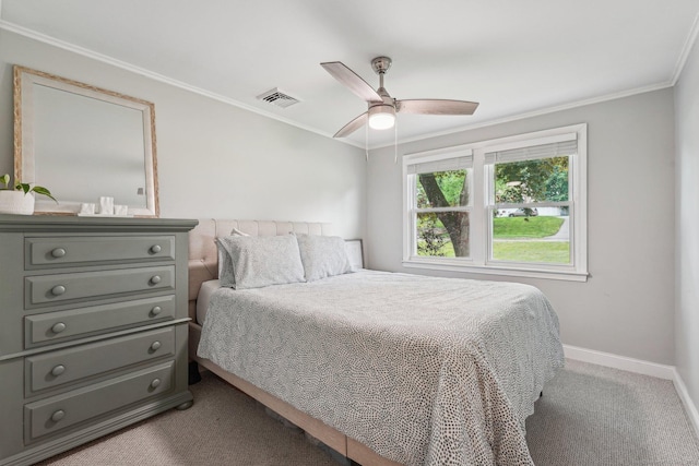 288 Robbins Ave, Newington, CT 06111 - bedroom featuring carpet floors, ornamental molding, baseboards, and ceiling fan
