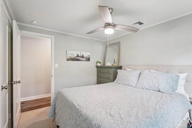 288 Robbins Ave, Newington, CT 06111 - carpeted bedroom featuring ornamental molding, a ceiling fan, and baseboards