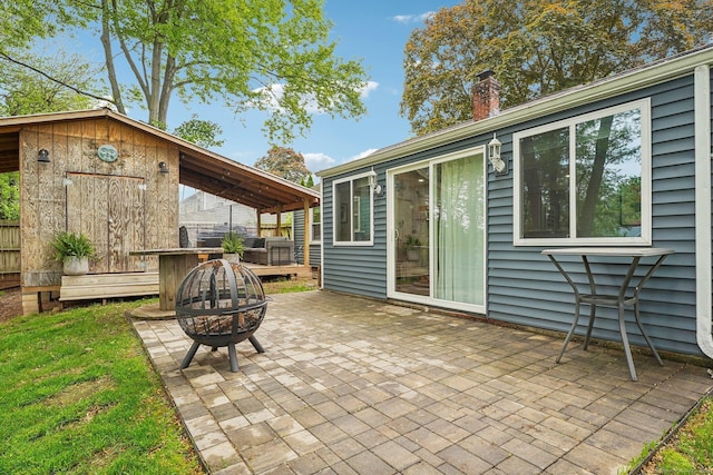 288 Robbins Ave, Newington, CT 06111 - view of patio / terrace featuring a fire pit
