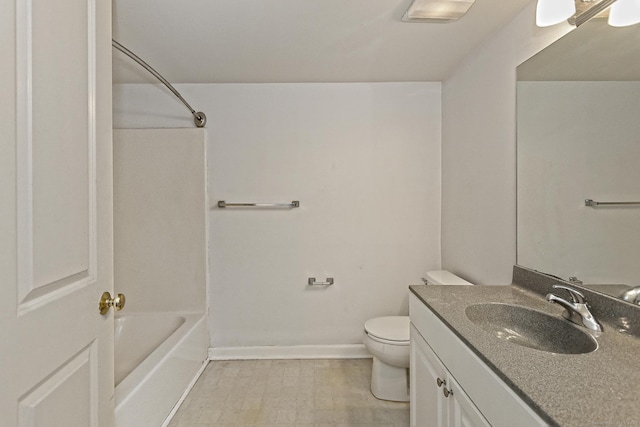 3250 Fairfield Ave Apt 302, Bridgeport, CT 06605 - bathroom with toilet, vanity, shower / bathtub combination, and baseboards