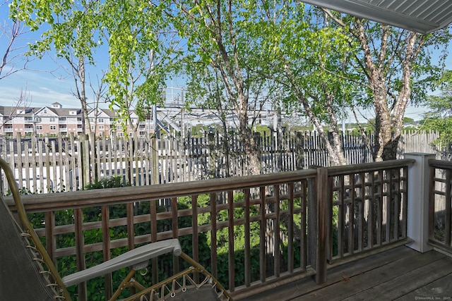 3250 Fairfield Ave Apt 302, Bridgeport, CT 06605 - deck featuring a residential view