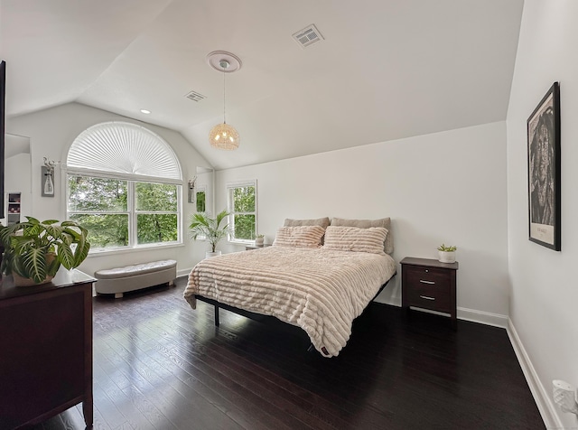 130 Wildewood Run, Bristol, CT 06010 - bedroom featuring vaulted ceiling, dark wood-style floors, and baseboards