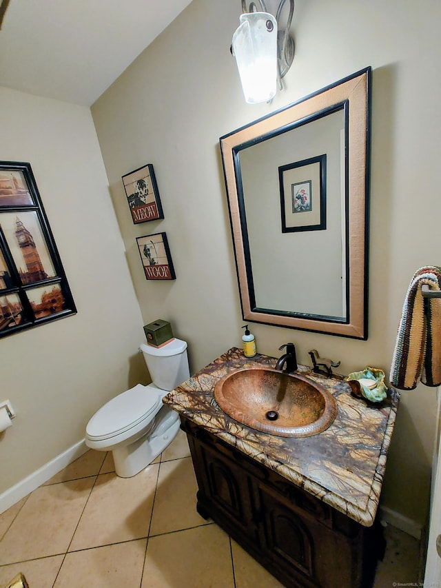 15 Packer Brook Rd, Redding, CT 06896 - half bath with toilet, tile patterned floors, vanity, and baseboards