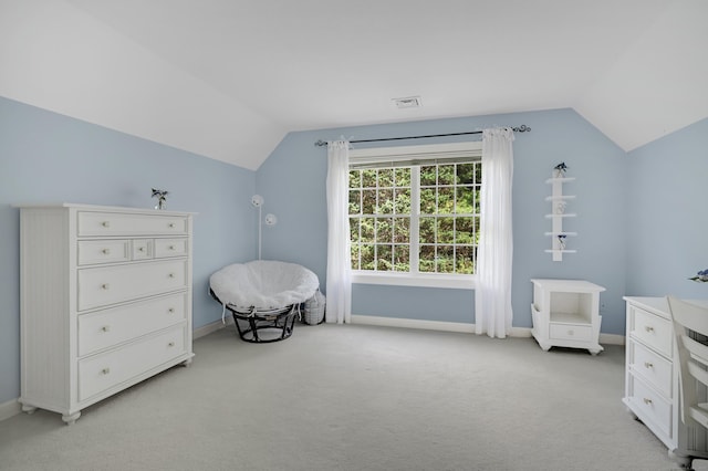 207 Great Pond Rd, Simsbury, CT 06070 - bedroom featuring lofted ceiling and light carpet