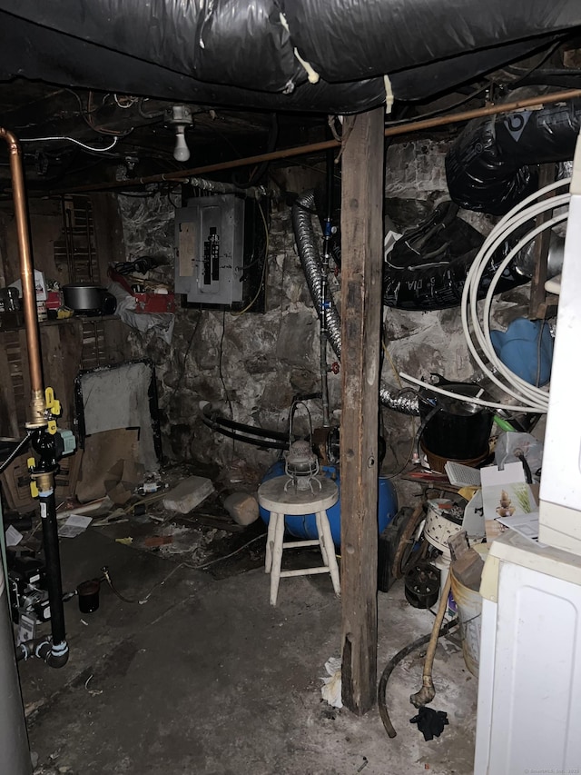 1100 Plainfield Pike, Sterling, CT 06373 - unfinished basement with electric panel