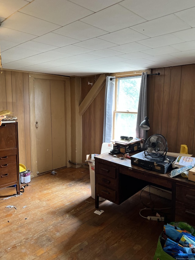 1100 Plainfield Pike, Sterling, CT 06373 - office area with wood-type flooring and wooden walls