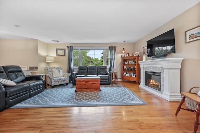 8 Brookview Ct, Bethel, CT 06801 - living room featuring light wood finished floors and a glass covered fireplace