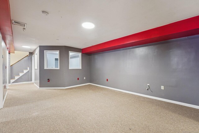 81 Edward St, Newington, CT 06111 - finished below grade area with carpet floors, stairway, and baseboards