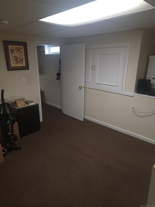 725 Merritt St, Bridgeport, CT 06606 - basement with dark carpet
