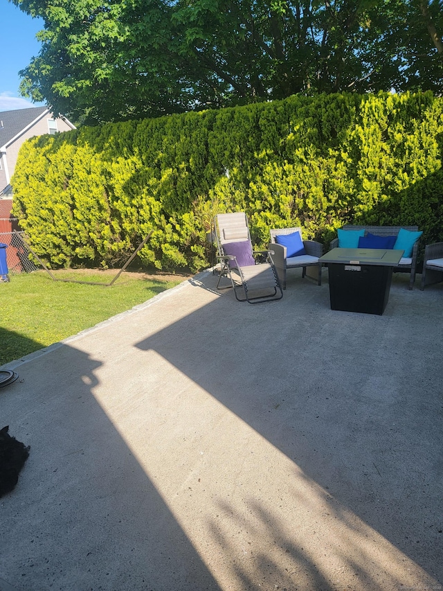 725 Merritt St, Bridgeport, CT 06606 - view of patio featuring outdoor lounge area