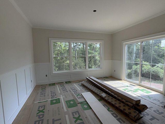 23 Melrose Dr, Cheshire, CT 06410 - unfurnished room with a wainscoted wall, crown molding, and a decorative wall