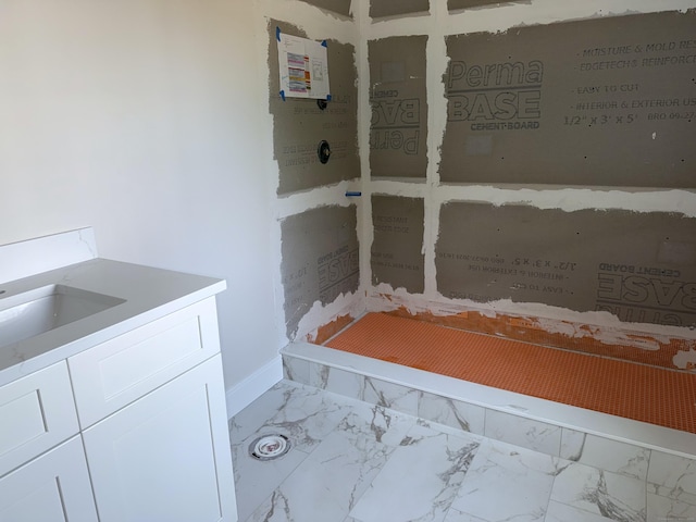 23 Melrose Dr, Cheshire, CT 06410 - bathroom featuring marble finish floors and vanity