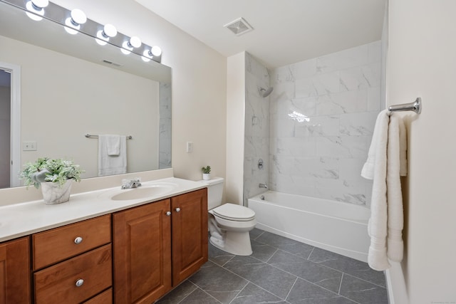 1 Chatham Ct Unit 1, Middlebury, CT 06762 - full bathroom with toilet, vanity, tub / shower combination, and tile patterned floors