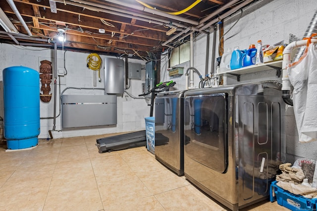 54 Swampscott Rd, Stamford, CT 06905 - laundry room with electric panel and washer and clothes dryer