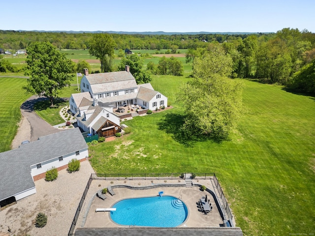 879 Russell Ave, Suffield, CT 06078 - aerial view of property and surrounding area featuring a pool area