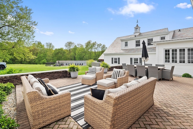 879 Russell Ave, Suffield, CT 06078 - view of patio / terrace with outdoor lounge area and outdoor dining space