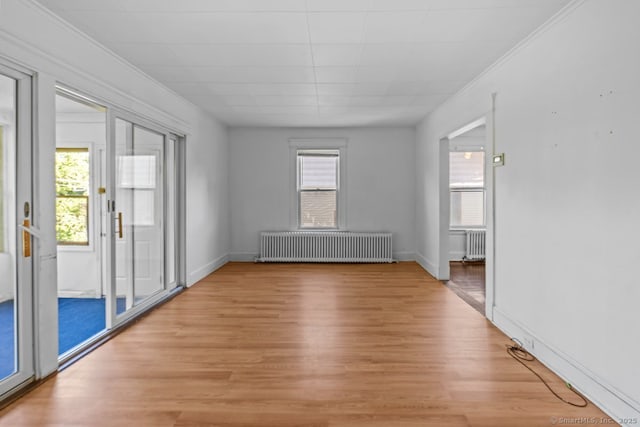 593 Cooke St, Waterbury, CT 06710 - empty room with radiator and light wood-style floors