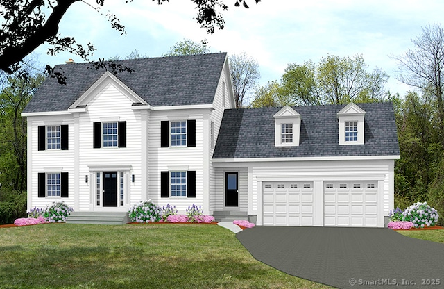 490 Lazy Ln, Southington, CT 06489 - view of front of home with an attached garage, a front lawn, and driveway