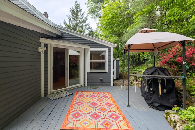 27 Pleasant Valley Rd, Barkhamsted, CT 06063 - wooden terrace with a gazebo and a grill