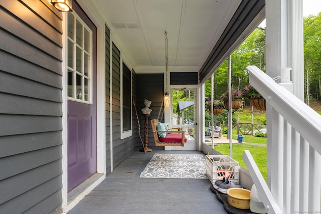 27 Pleasant Valley Rd, Barkhamsted, CT 06063 - wooden terrace featuring a porch