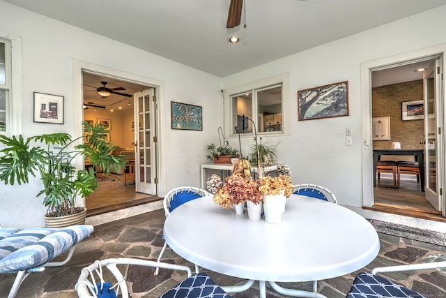 166 Roydon Rd, New Haven, CT 06511 - dining area with ceiling fan and recessed lighting