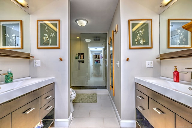 25 Bittersweet Ln, Berlin, CT 06037 - bathroom with vanity, toilet, a shower stall, and baseboards