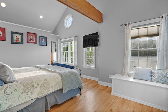 1 Shady Knls, Danbury, CT 06811 - bedroom with wood finished floors, baseboards, and high vaulted ceiling