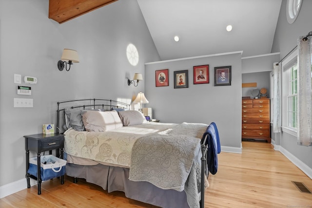 1 Shady Knls, Danbury, CT 06811 - bedroom featuring wood finished floors, baseboards, and high vaulted ceiling