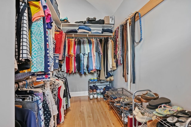 1 Shady Knls, Danbury, CT 06811 - spacious closet featuring wood finished floors and vaulted ceiling