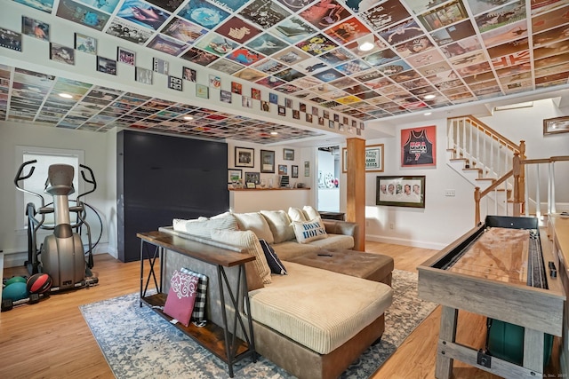 1 Shady Knls, Danbury, CT 06811 - living room with stairway, wood finished floors, and baseboards