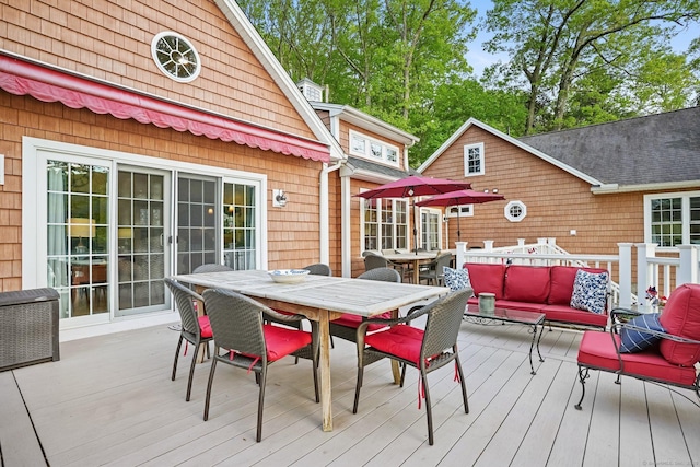 1 Shady Knls, Danbury, CT 06811 - wooden terrace with outdoor dining area and an outdoor hangout area