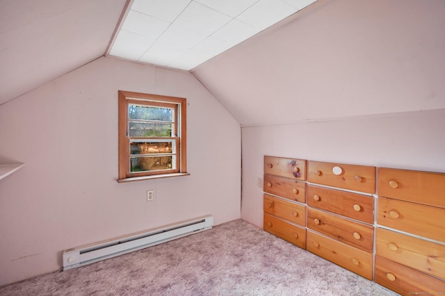75 W Shore Rd, Ellington, CT 06029 - bonus room with a baseboard radiator, vaulted ceiling, and carpet flooring
