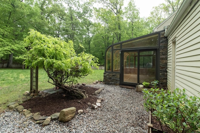 82 Whitethorn Dr, Guilford, CT 06437 - view of grassy yard with a sunroom