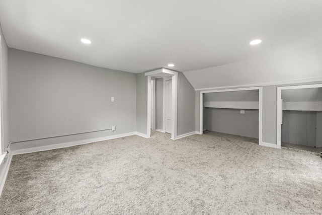 182 Rte 66, Columbia, CT 06237 - additional living space with recessed lighting, carpet floors, baseboards, and lofted ceiling