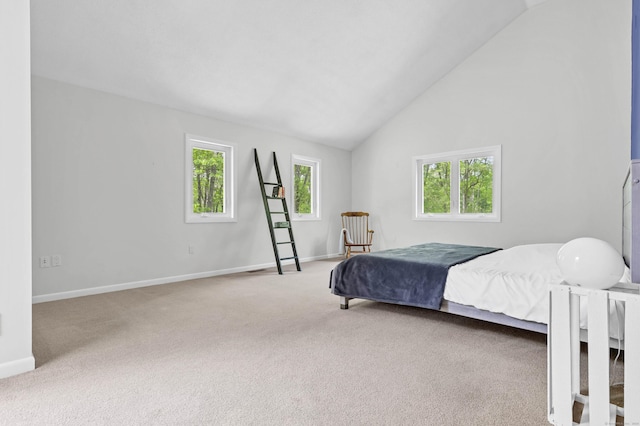 20A Bush Hill Dr, East Lyme, CT 06357 - bedroom featuring carpet floors, baseboards, and vaulted ceiling