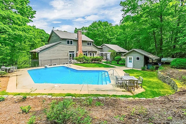 20A Bush Hill Dr, East Lyme, CT 06357 - swimming pool with a patio and an outbuilding