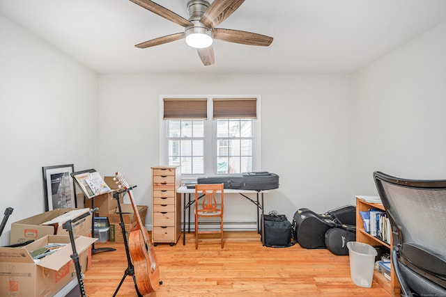 3 Lambert Ln Unit 3, Brookfield, CT 06804 - office featuring baseboard heating, wood finished floors, and a ceiling fan