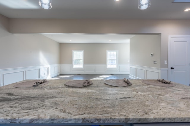 2 Stratton Farms Rd, Suffield, CT 06093 - unfurnished room with a decorative wall, a wainscoted wall, and recessed lighting