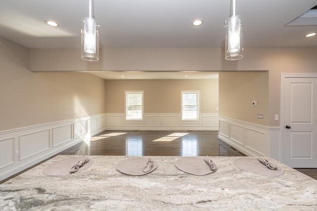 2 Stratton Farms Rd, Suffield, CT 06093 - unfurnished room with a decorative wall, wainscoting, and recessed lighting