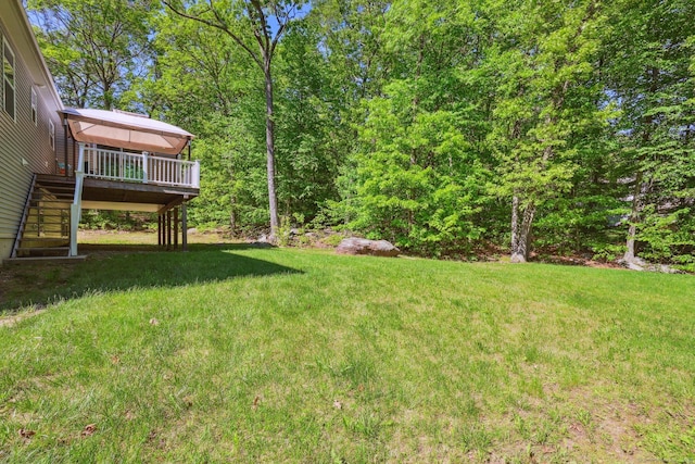 2 Red Fox Run, Wolcott, CT 06716 - view of grassy yard featuring stairs and a deck