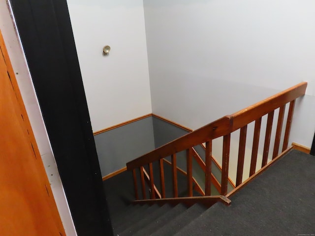 110 Bond St Unit 5B, Hartford, CT 06114 - staircase featuring carpet flooring