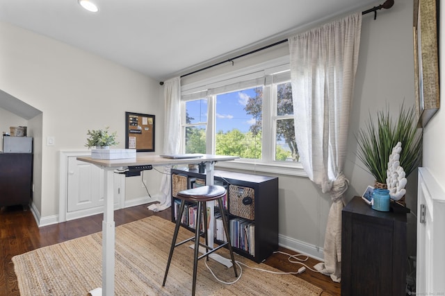190 Bayview Blvd, Stratford, CT 06615 - home office featuring baseboards, wood finished floors, and recessed lighting