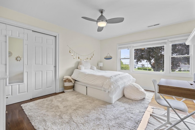 190 Bayview Blvd, Stratford, CT 06615 - bedroom with wood finished floors and a ceiling fan