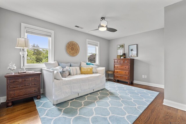 190 Bayview Blvd, Stratford, CT 06615 - bedroom featuring wood finished floors, baseboards, and ceiling fan